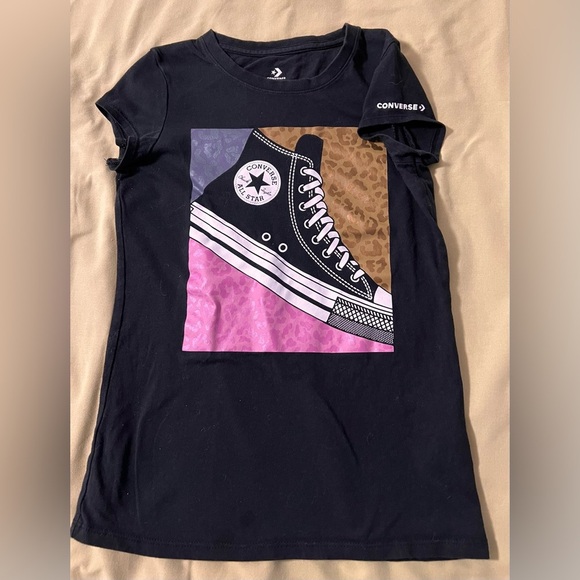 Converse t Shirt girls size Medium (10-12yrs ) black - Picture 4 of 12